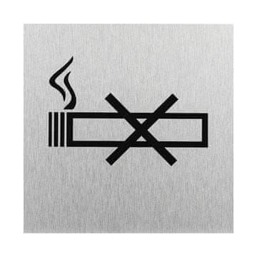 Northix Aluminijski znak za vrata "piktogram zabranjeno pušenje" 120x120 mm