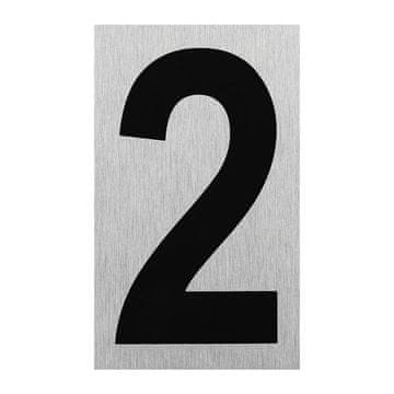 Northix Aluminijski znak za vrata "2" 100x60mm