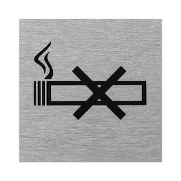 Northix Aluminijski znak za vrata "piktogram zabranjeno pušenje" 60x60 mm