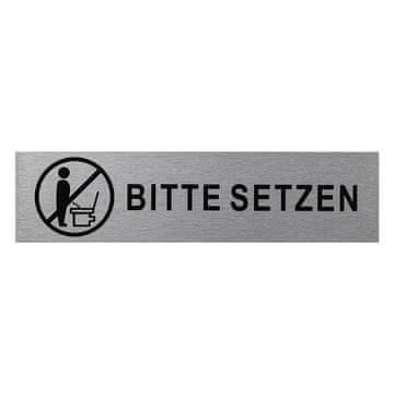 Northix Aluminijski znak za vrata "Molimo sjednite" 160x40 mm