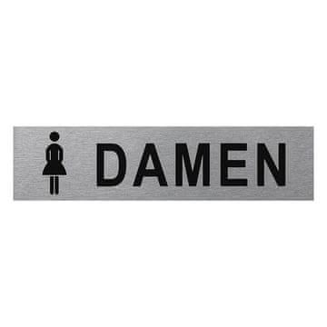 Northix Aluminijski znak za vrata "Frau / Damen" 160x40mm