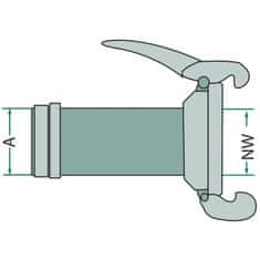 Utičnica 4" s čahurićem za crijevo 108 mm NW 100/4" duljina 208 mm za spremnik vode 04050989