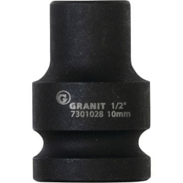 1/2" udarni nasadni ključ, šesterokutni, kratki, 10 mm