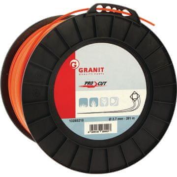 Granit Pro Cut najlonska struna za rezanje, s 4 kuta, 2,7 mm, 281 m