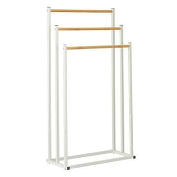 Ostatní Držač za ručnike KO-C80653870 Towel rack metal white with bamboo