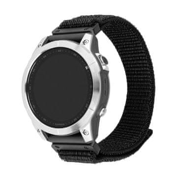 FIXED NON Sportski remen za Garmin QuickFit 22mm, Crni Najlon