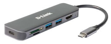 D-LINK D-Link USB-C Hub 6-u-1 s HDMI, čitačem kartica i Power Delivery