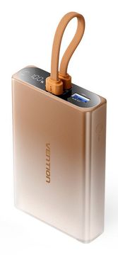 Vention Vention 10000mAh prijenosni punjač (USB-C + Lightning + USB-A) 22.5W, LED zaslon, zlatni