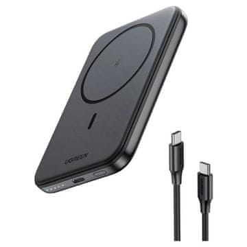 Ugreen Ugreen 25207 prijenosni punjač 5000 mAh, bežično punjenje, crni