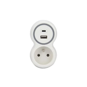 slomart PLASTROL R-1CA/B/PD razdjelnik 1x Schuko + USB-A + USB-C PD 20W
