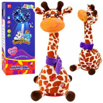 slomart Lean Toys - Interaktivna plišana žirafa koja pleše, pjeva i ponavlja zvukove