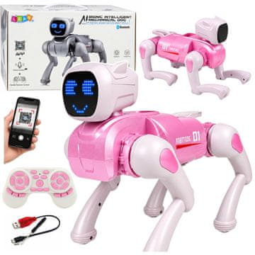 Robot Robot Pas AI LEAN TOYS - Bluetooth, Aplikacija, Programibilni (Rozi)