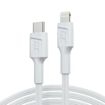 slomart Green Cell PowerStream USB-C na Lightning kabel, 1m MFI, PD - bijeli
