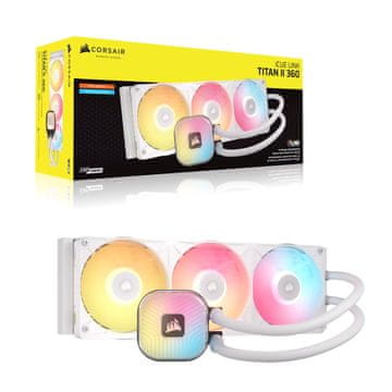 slomart Corsair iCUE LINK TITAN II 360RX CPU hladnjak, RGB, 360mm, bijeli