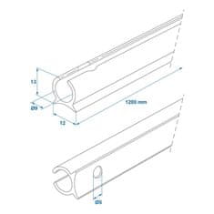 Northix Aluminijska šina za tendu 90° Ø9 mm x 1,2 m