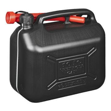 Northix Kanistar za gorivo 10L, plastični, crni, odobren od strane UN-a