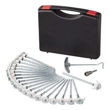 Northix Šatorski klin 20 cm metalni, na vijke, s plastičnom kukom + adapter - set od 20 kom. u kutiji