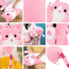 Dollcini Plišana igračka mačka 60 cm ružičasta