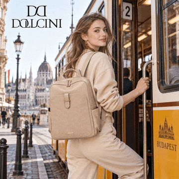 Dollcini Ženski ruksak od umjetne kože kaki vodootporan velikog kapaciteta