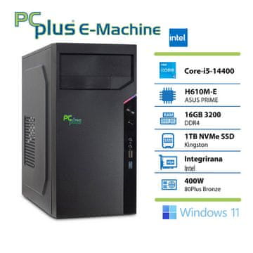 PCplus e-machine i5 14400 16GB DDR4 1TB SSD Windows 11 Pro stolno računalo