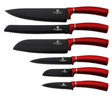 Berlingerhaus Set noževa BH-2542 neprianjajući premaz 6 kom. Bordo metalik linija
