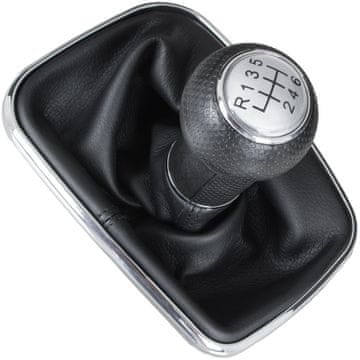 VW Golf IV 97-03 SREBRNA ručica mjenjača + manžeta s KROMIRANIM okvirom 6 BRZINA 23MM RUPA
