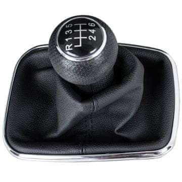 VW Golf IV 97-03 CRNA ručica mjenjača + manžeta s KROMIRANIM okvirom 6 BRZINA 12MM RUPA