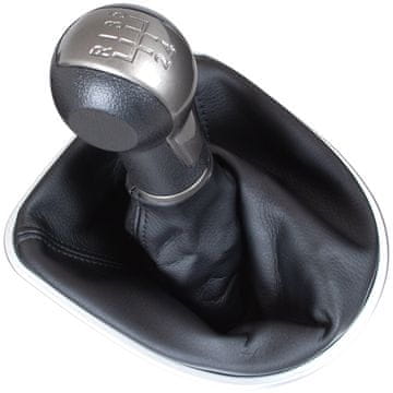 Seat Leon II 2005- CRNO-BEŽ ručica mjenjača + manžeta s KROMIRANIM okvirom 5 BRZINA