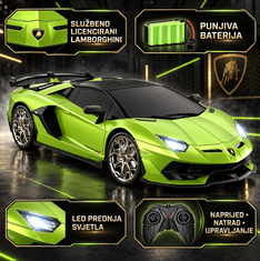 JOJOY® Lamborghini automobil na daljinsko upravljanje, LED svjetla i punjiva baterija | VENOX
