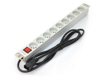 slomart Digitus PDU 19" RACK razvodna letva, 9xTip E, 2m, 1xC14, aluminijska
