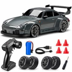 JOJOY® RC drift auto na daljinsko upravljanje, trkaći automobil 20 km/h s baterijom i LED svjetlima | DRIFTOR