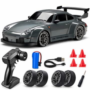 JOJOY® RC drift auto na daljinsko upravljanje, trkaći automobil 20 km/h s baterijom i LED svjetlima | DRIFTOR
