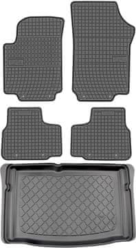 Seat Mii Hatchback od 12.2011-2019. Komplet – gumeni podlošci za automobil i tepih za prtljažnik