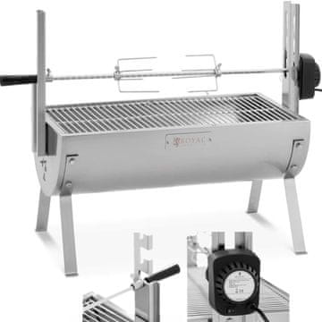 Royal Catering Roštilj na drveni ugljen s električnim rotirajućim ražnjem za pečenje odojka 4 W 15 kg 82 cm