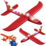 Verkgroup LED jedrilica 47 cm – lagani dječji avion s osvjetljenjem, crveni