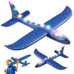 Verkgroup LED jedrilica 47 cm – lagani dječji avion s osvjetljenjem, plavi