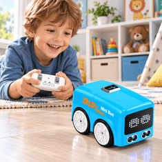 JOJOY® Interaktivni autobus igračka sa senzorom pokreta, LED svjetlima i automatskim izbjegavanjem prepreka | BUSROBO
