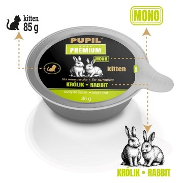 PREMIUM PUPIL Premium mokra hrana za mačiće - kunić - 85g
