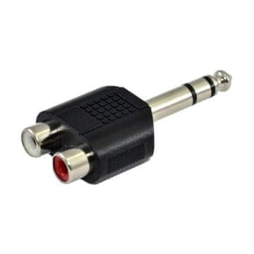 slomart SSQ HA7 adapter, 2 x RCA (ženski) - 6,3 mm stereo jack (muški), crni