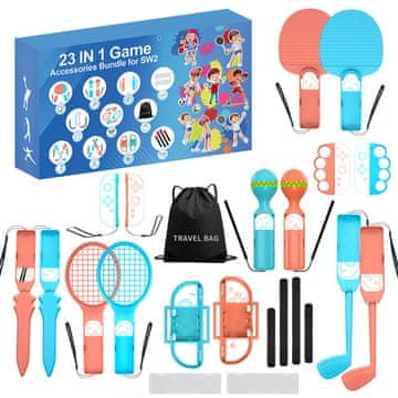 Nintendo Hurtel Nintendo Switch 23-u-1 obiteljski set dodatne opreme - narančasto-plavi