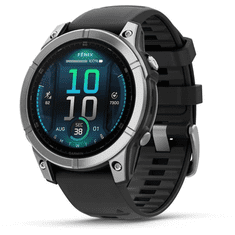 Garmin fenix E 47 mm - Stainless Steel / Graphite Silicone Band