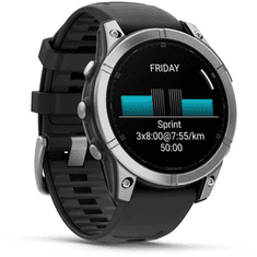 Garmin fenix E 47 mm - Stainless Steel / Graphite Silicone Band