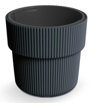 Prosperplast Milly plastična saksija za cvijeće s rubom 30cm DBMIR300/S433 antracit + uložak