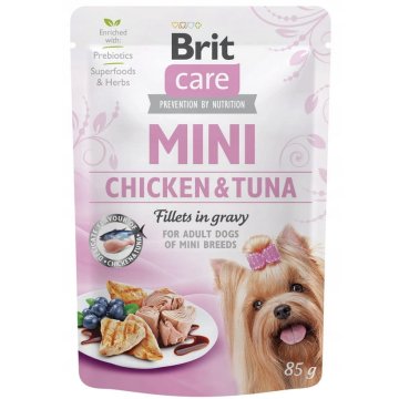 Brit Care Dog Mini Pouch mokra hrana s pilećim i tunjevim filetima u umaku za odrasle pse 85 g