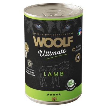 Woolf Ultimate Dog Can mokra hrana Monoprotein janjetina / janjetina i ružmarin 400g