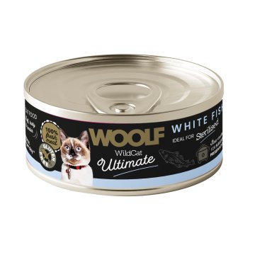 Woolf Wild Cat Ultimate konzerva sterilizirane mokre hrane za mačke bijela riba / pašteta od bijele ribe 85 g