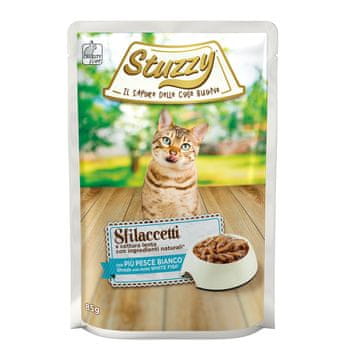 STUZZY Sfilaccetti Cat Shreds mokra hrana za mačke s bijelom ribom 85 g vrećica