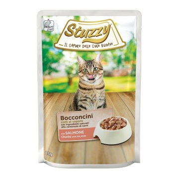 STUZZY Bocconcini mokra hrana za mačke s lososom u umaku, vrećica 85 g