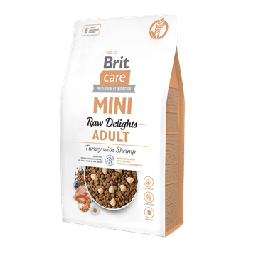 Brit Care Dog Mini Grain Free Raw Delights hrana za odrasle pse s puretinom i škampima 2 kg