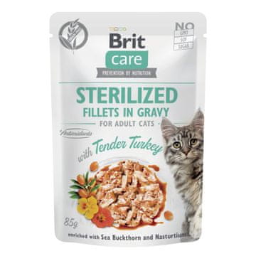 Brit Care mačji fileti u umaku Sterilizirana puretina u umaku 85 g vrećica